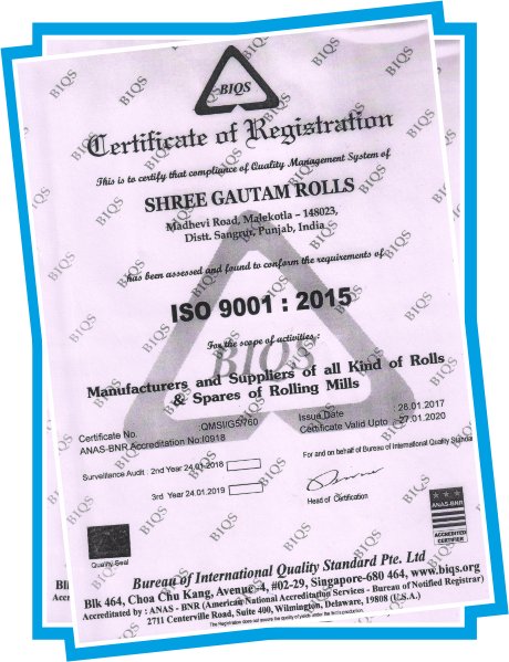 Rolling Mill Rolls Quality Certification